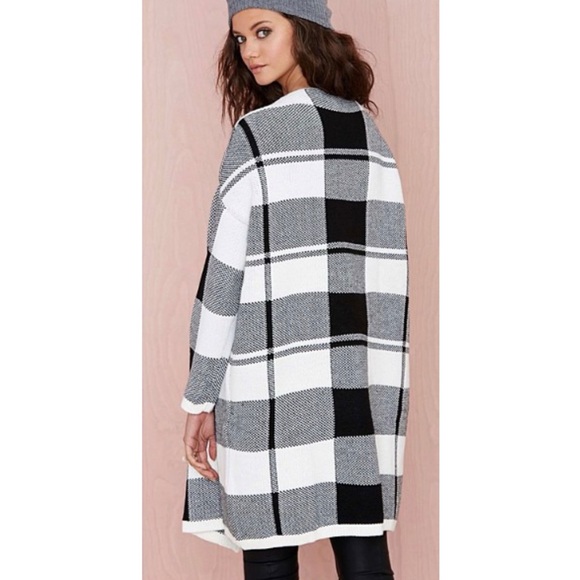 De Philo Black & White Plaid Draped Sweater Jacket Oversized Cardigan Size S - Picture 13 of 13